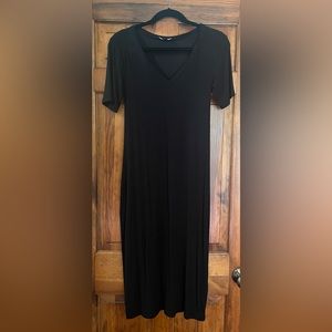 Universal Standard Foundation V-neck Short Sleeve Dress Black Size 2XS